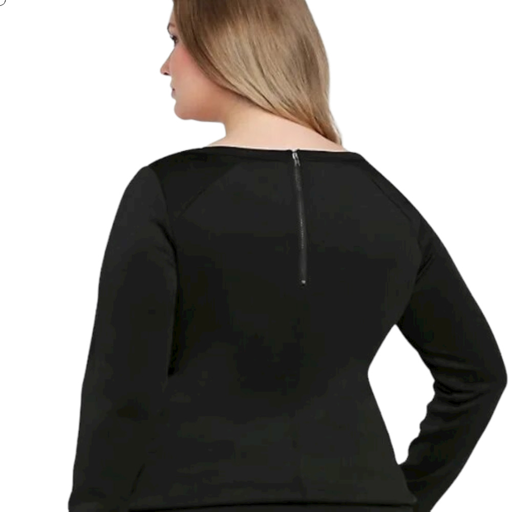 Torrid Size 2 2X  Splatter Scuba Pullover Sweatshirt Long Sleeves Black - Picture 2 of 6